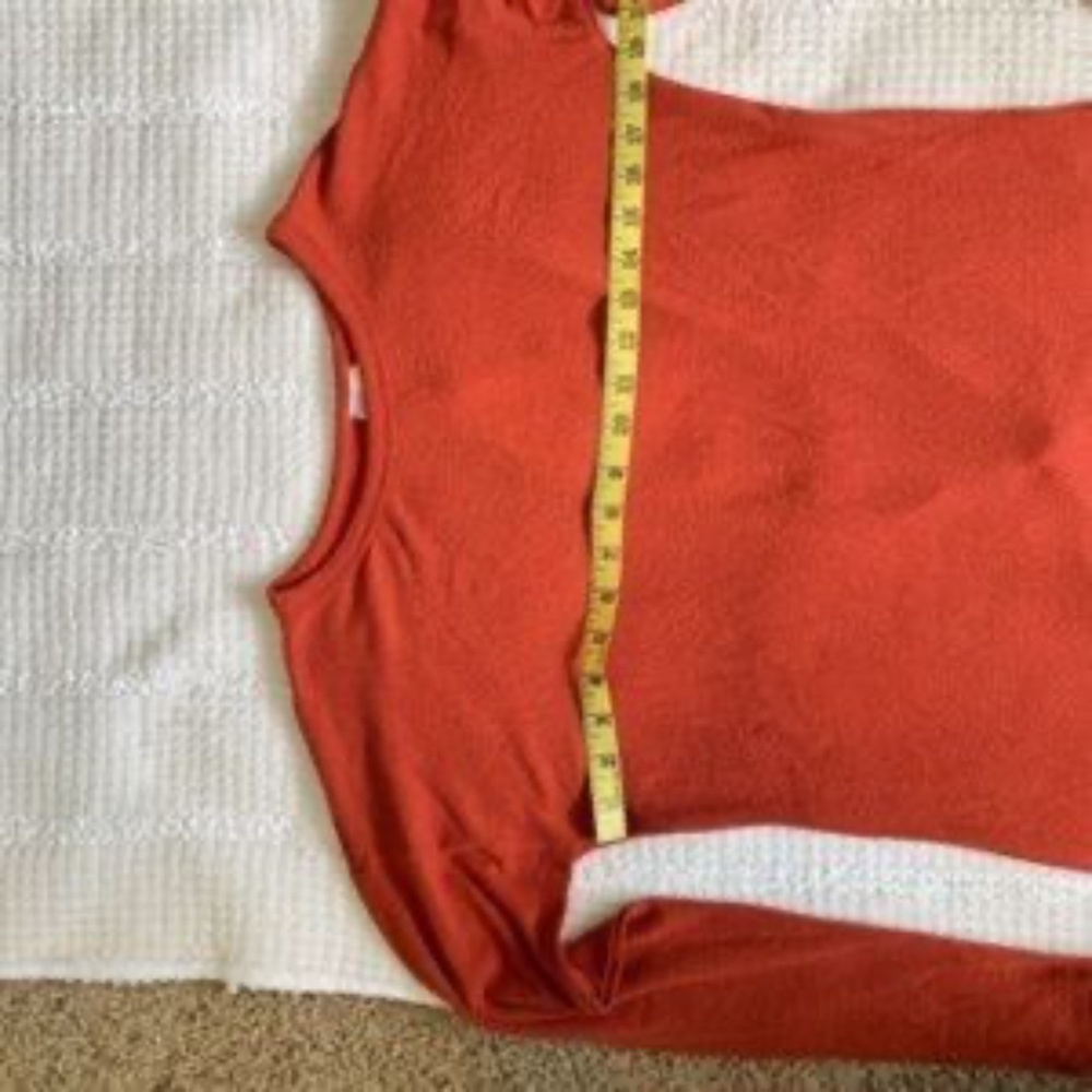 Alya Burnt Orange Sweater Long Sleeve with Keyhole Back Tie in Back Light XS - Picture 7 of 9